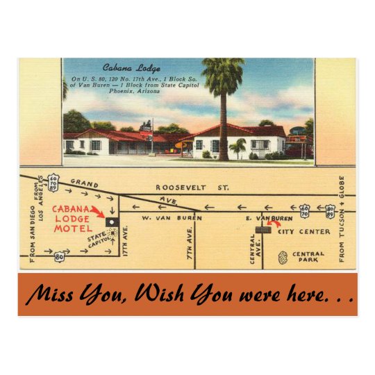Arizona, Cabana Lodge Postcard