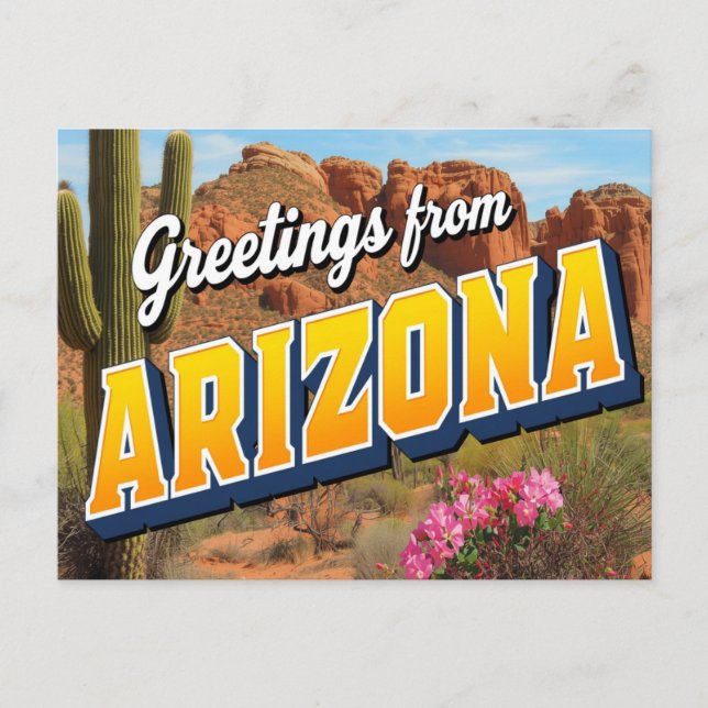 Arizona Cactus and Desert Postcard (Front)