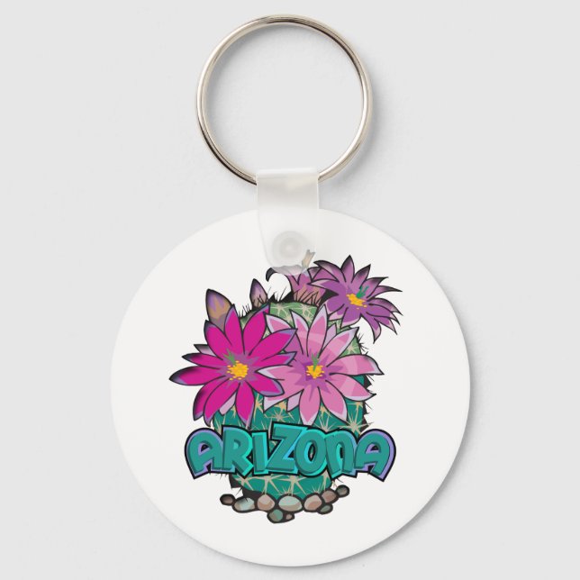 Arizona Cactus Blooms Keychain (Front)