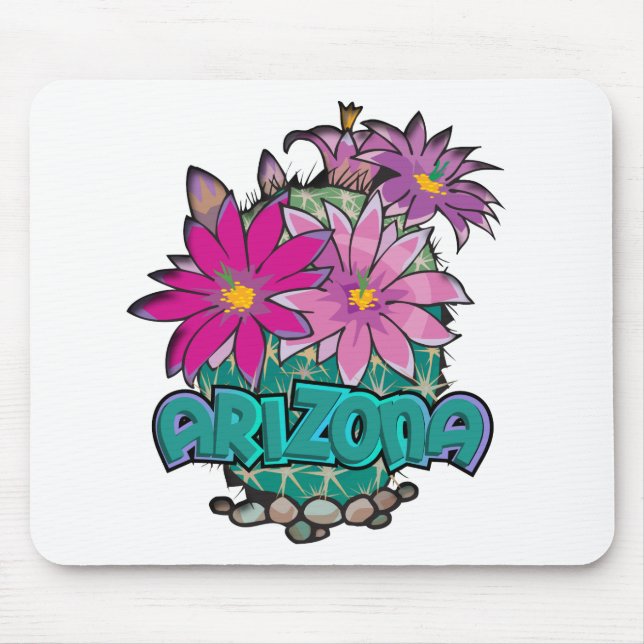 Arizona Cactus Blooms Mouse Pad (Front)