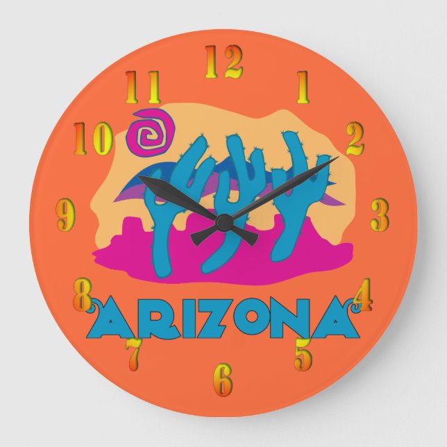 Arizona Cactus  Wall Clock (Front)