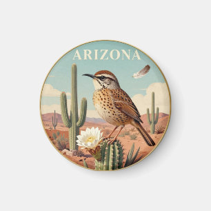 Arizona Cactus Wren State Bird Desert Botanical Magnet