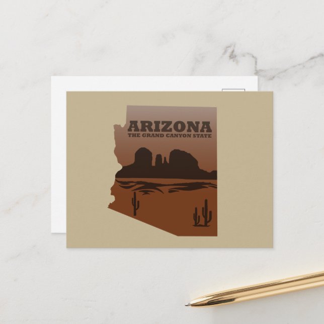 Arizona carte Grand Canyon paysage (Devant/Arrière en situation)