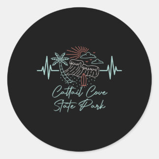 Arizona Cattail Cove State Park Heartbeat Surfboar Classic Round Sticker