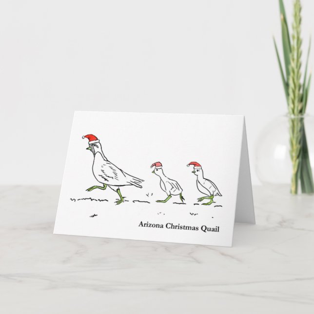 Arizona Christmas Quail Card (Front)