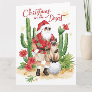Arizona Christmas with Santa and Cactus  Card