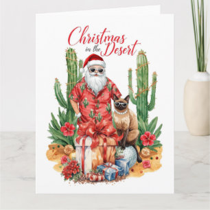 Arizona Christmas with Santa and Cactus Card