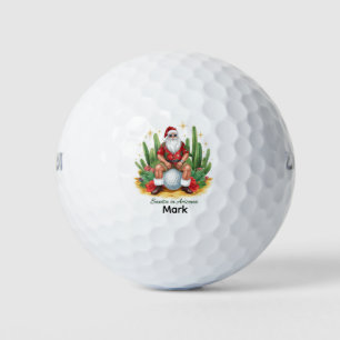 Arizona Christmas with Santa Claus on golf ball