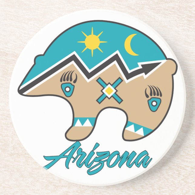 Arizona Clan Native American Bear Coaster (Front)
