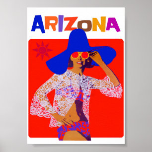 Arizona Colourful Retro Vintage Travel Poster
