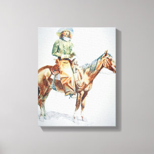 Arizona Cowboy, 1901 (crayon on paper) Canvas Print