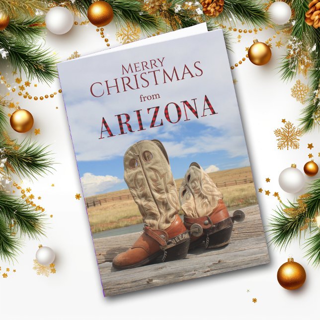 Arizona Cowboy Boot Yeeha Christmas Card (Creator Uploaded)