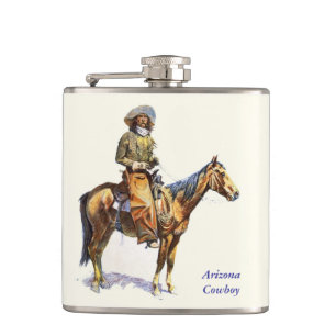 Arizona Cowboy Remington Fine Art Hip Flask