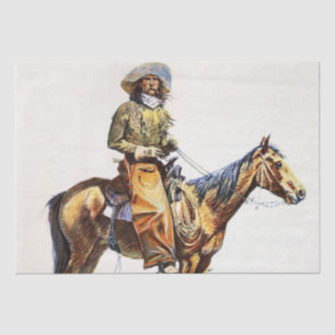 Arizona Cowboy Western Art by Frederic Remington Tissue Paper