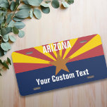 Arizona Custom Personalized Flag Star License Plate<br><div class="desc">This design may be personalized in the area provided by changing the photo and/or text. Or it can be customized by choosing the click to customize further option and delete or change the colour of the background, add text, change the text colour or style, or delete the text for an...</div>