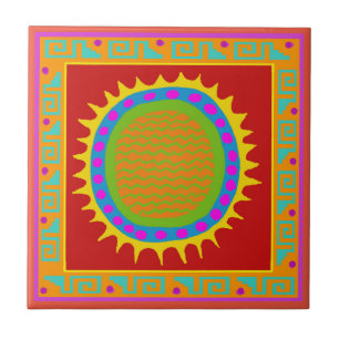 Arizona Del Sol Tile - Red Yellow Blue Pink