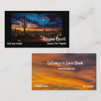 Arizona Desert Cactus Sunset Business Card
