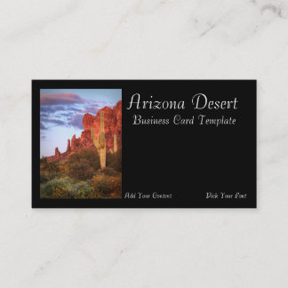 Arizona Desert Cactus Sunset Carte de visite