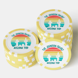 Arizona Desert Cactus Sunset Personalized Poker Chips
