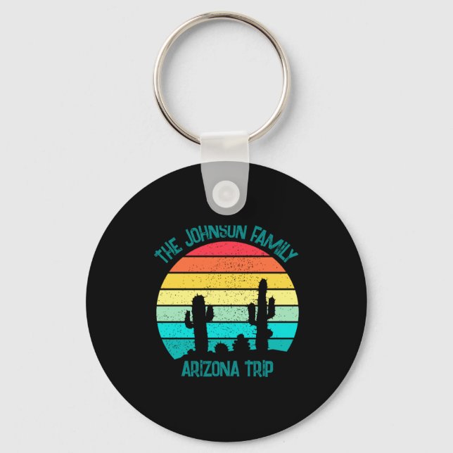 Arizona Desert Cactus Sunset Trip Kids  Keychain (Front)