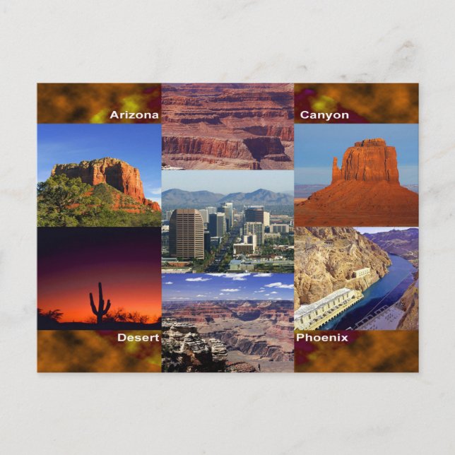 Arizona Desert Collage Postcard (Front)