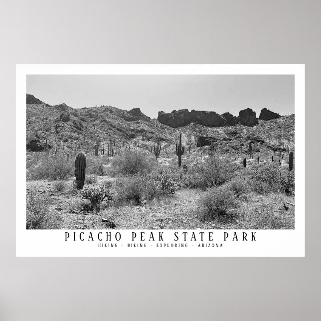 Arizona Desert Picacho Peak State Park Exploring Poster (Front)
