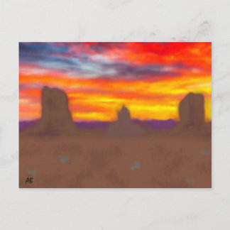 Arizona Desert Rocks as the Sun Sets,  Postcard