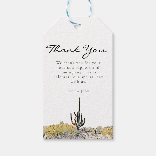 Arizona Desert Saguaro Gift Tag (Front)