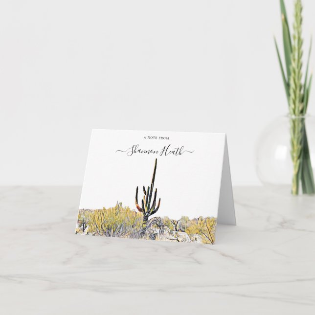 Arizona Desert Saguaro Personalized Note Card (Front)