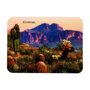 Arizona Desert Scenery Superstition Mountain Magnet