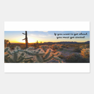 Arizona Desert Sunset Cactus Inspirational Saying Sticker
