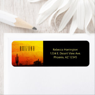 Arizona Desert Sunset Jaune Rouge Orange Cactus