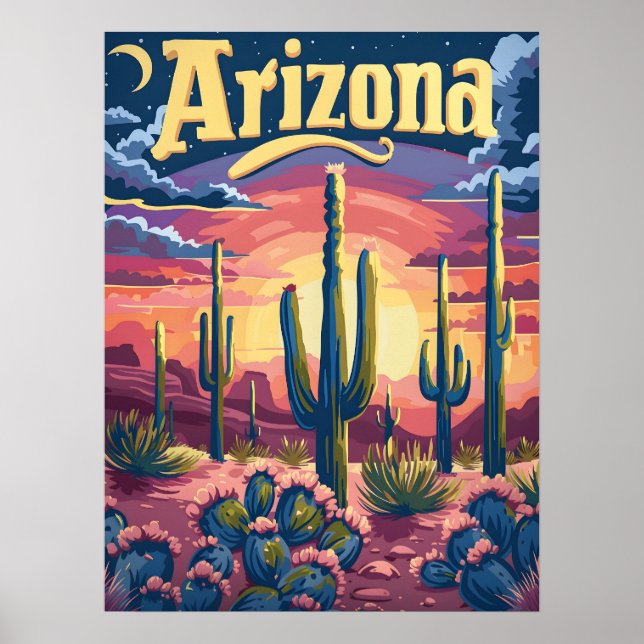 Arizona Desert Sunset Poster (Front)