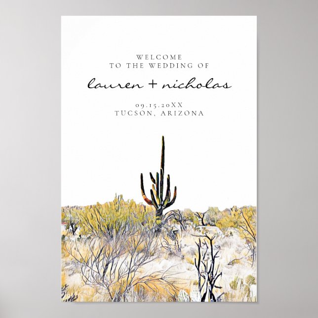 Arizona Desert Wedding Welcome Sign (Front)