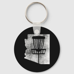 Arizona Disc Golf State With Sket Distressed Graph Keychain