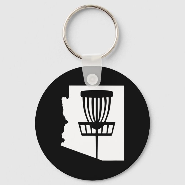 Arizona Disc Golf State With Sket Graphic  Keychain (Front)