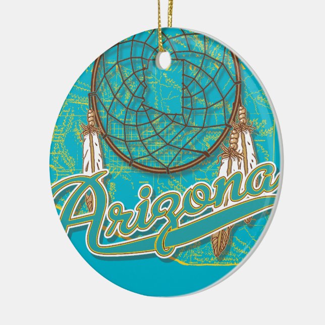 Arizona Dream Catcher Ceramic Ornament (Left)