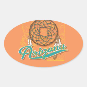Arizona Dream Catcher Oval Sticker