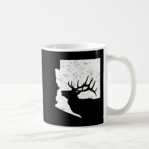 Arizona Elk Hunting   Bull Elk AZ State Shape  Coffee Mug