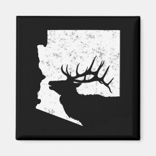 Arizona Elk Hunting Bull Elk AZ State Shape Magnet