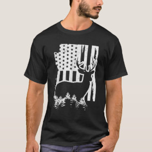 Arizona Elk Hunting State Map American Flag Patrio T-Shirt