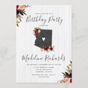 Arizona Etat Rustique Anniversaire Fête Invitation