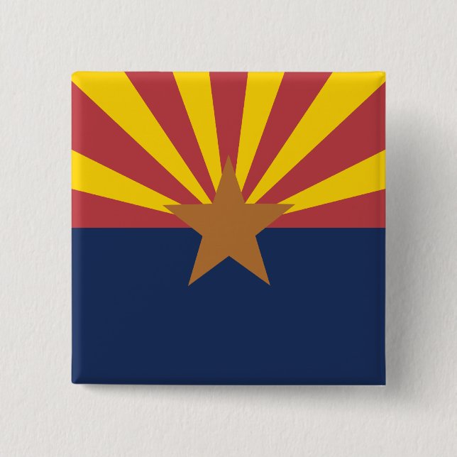 Arizona Flag 2 Inch Square Button (Front)