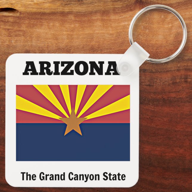 Arizona, flag and motto, keychain (Back)