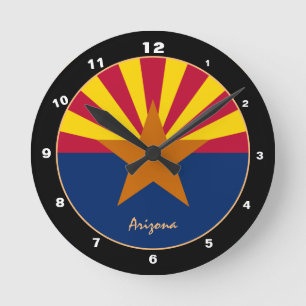 Arizona Flag & Arizona trendy fashion /design USA Round Clock