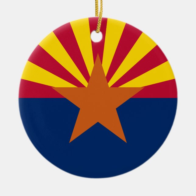 Arizona Flag Ceramic Ornament (Front)