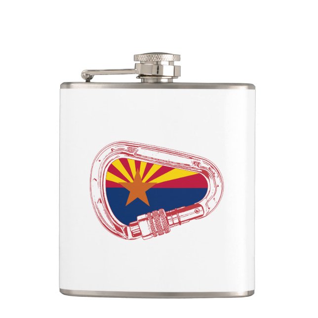Arizona Flag Climbing Carabiner Hip Flask (Front)