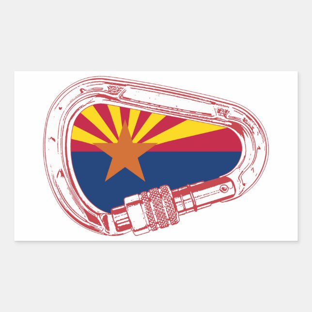 Arizona Flag Climbing Carabiner Sticker (Front)