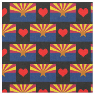 Arizona Flag Fabric & Heart, trendy fashion /USA
