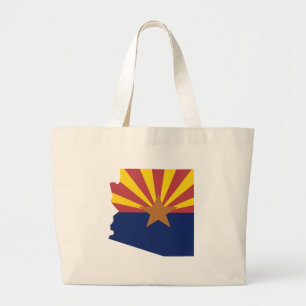 Arizona Flag Map Large Tote Bag